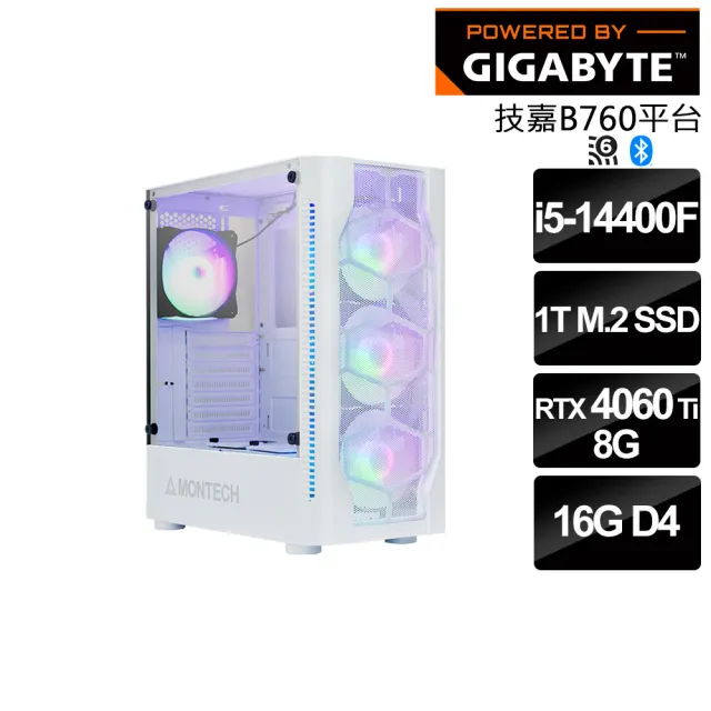 【技嘉平台】i5十核GeForce RTX 4060 Ti{碎星浪人MK-V}電競機(i5-14400F/B760/16G/1T_SSD)