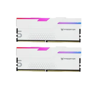 【Acer 宏碁】Predator Hermes RGB DDR5-6400 64GB 超頻桌上型記憶體 白色(32G*2 CL32)