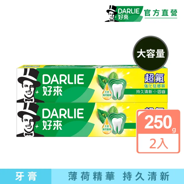 【DARLIE 好來】超氟強化琺瑯質牙膏250gX2入(防蛀/強健牙齒)