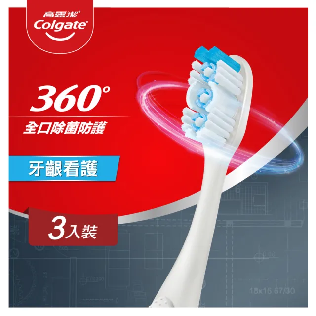 【Colgate 高露潔】360°抗敏專家牙刷2+1入(超軟毛/牙齦護理)