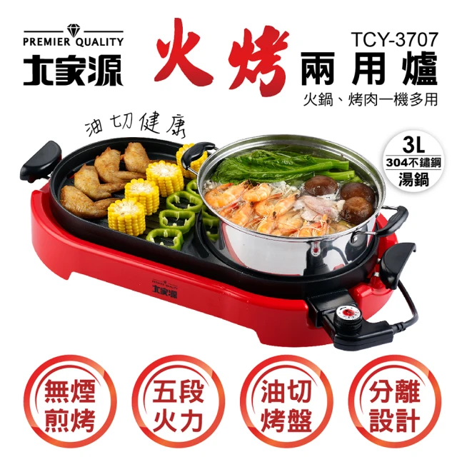 大家源 福利品火烤兩用電烤盤(TCY-3707)好評推薦