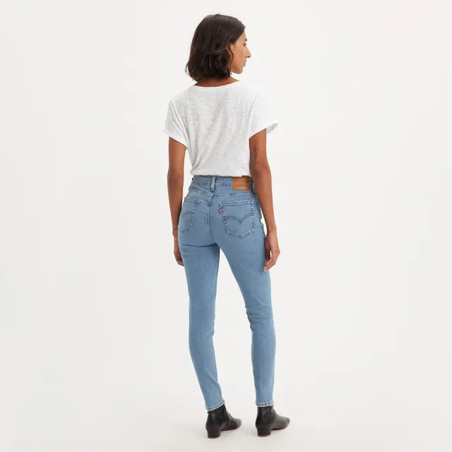 【LEVIS】女款 721高腰緊身窄管牛仔長褲 / 淺藍水洗破壞加工 / 彈性布料 熱賣單品 18882-0687