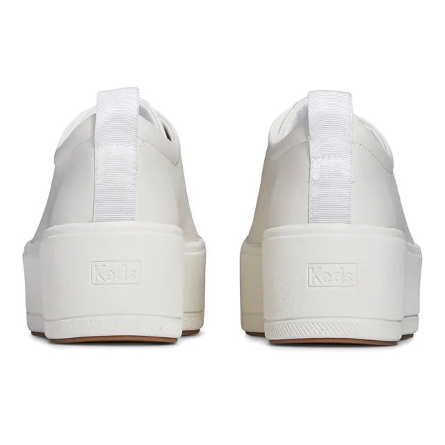 【Keds】SKYLER LEATHER 極輕時尚厚底皮革休閒小白鞋(9241W133993)