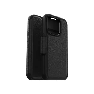 【OtterBox】iPhone 15 Pro 6.1吋 Strada 步道者系列真皮掀蓋保護殼-黑(支援MagSafe)