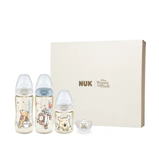 【NUK】NUK x Disney小熊維尼聯名新生兒禮盒-PPSU感溫奶瓶+安撫奶嘴(顏色隨機出貨)