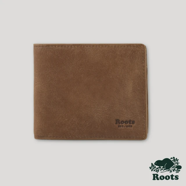 Roots Roots 皮件- V-CARD皮革短夾(棕色)