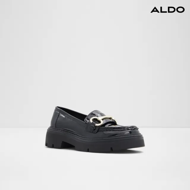 【ALDO】MISKA-品味馬銜釦厚底樂福鞋-女鞋(黑色)