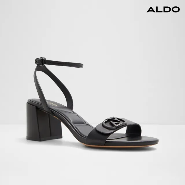 【ALDO】雙11★BUNG-純色繫帶舒適涼跟鞋-女鞋(黑色)