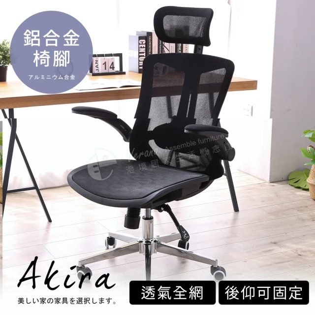 Akira 透氣全網附頭腰枕電腦椅(護腰系列/椅子/辦公椅/桌椅/人體工學椅/網椅/高承重/後仰固定)