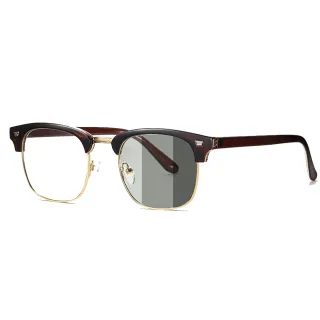 【Quinta】UV400時尚文青變色防藍光眼鏡(經典辦框/智能變色/有效保護眼睛-QTF5009B-多色可選)