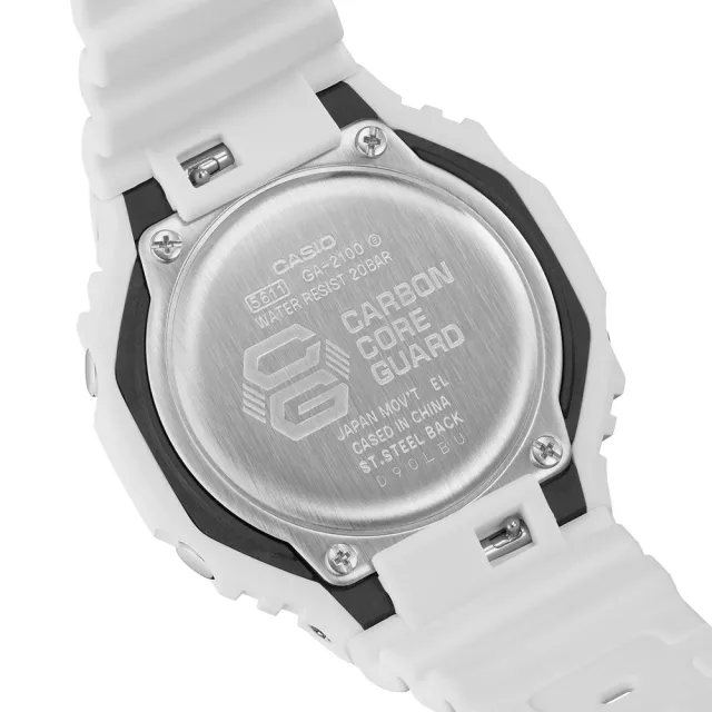 【CASIO 卡西歐】G-SHOCK Tone-on-Tone 百搭純白 同色時尚 八角形錶殼 GA-2100-7A7_45.4mm