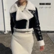 【HANA DOGE ハナ・ドーゲ】時尚歐美騎士風保暖羔羊翻領短款夾克外套(冬季必敗款)