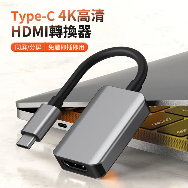 【ANTIAN】Type-C to HDMI 4K高清投屏轉接器 筆記本電腦連接顯示線 同屏轉換鏈接線
