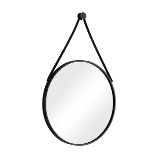 【LEZUN/樂尊】吊帶壁掛圓形浴室鏡 直徑50cm(浴鏡 化妝鏡)