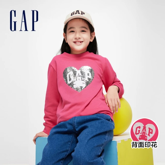 GAP 女童裝 Logo帽T-粉色(890211)好評推薦