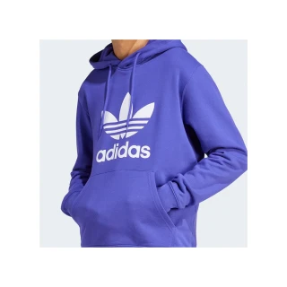 【adidas 愛迪達】Trefoil Hoody 男款 紫色 三葉草 國際碼 長袖 上衣 帽T IM9398