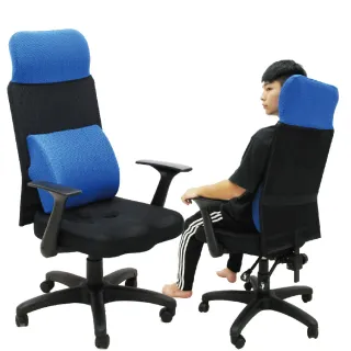【Z.O.E】卡奇斯高背護腰網椅/3D立體坐墊(藍色)