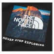 【The North Face】北臉 男女同款 背面山脈 大學TEE 厚款刷毛 長袖