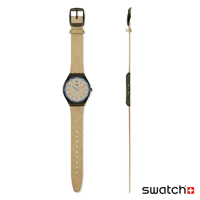 【SWATCH】Skin Irony 超薄金屬系列手錶 SUNBAKED SANDSTONE 礫岩 男錶 女錶 瑞士錶 錶(38mm)