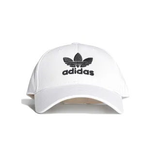 【adidas 愛迪達】Originals 男款 女款 白色 可調式 三葉草 運動帽 棒球帽 FJ2544