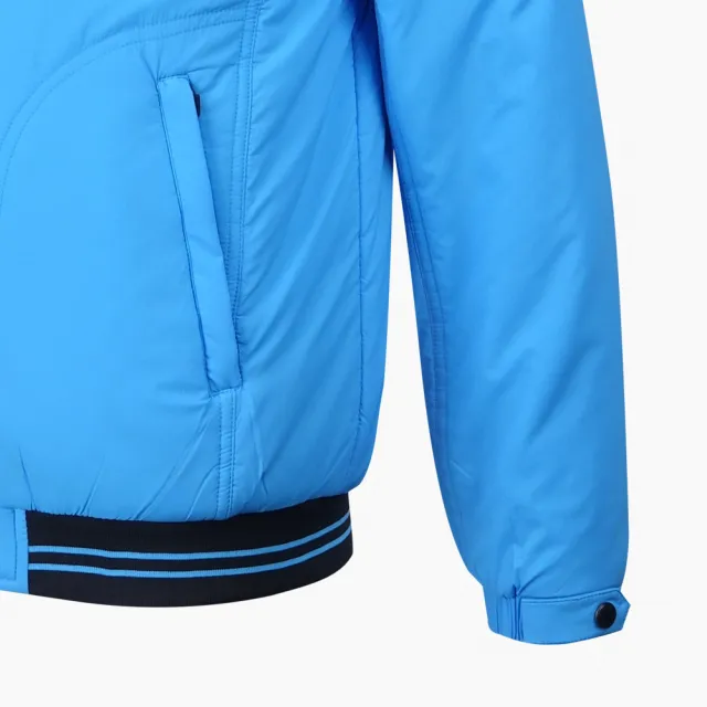 【PING】男款素色防風鋪棉立領外套- 藍(GOLF/高爾夫/PC17225-55)
