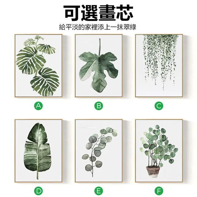 【Nil】北歐客廳壁掛裝飾畫 簡約植物綠葉掛畫 家居臥室小清新墻畫 壁畫 30x40cm(畢業禮物)