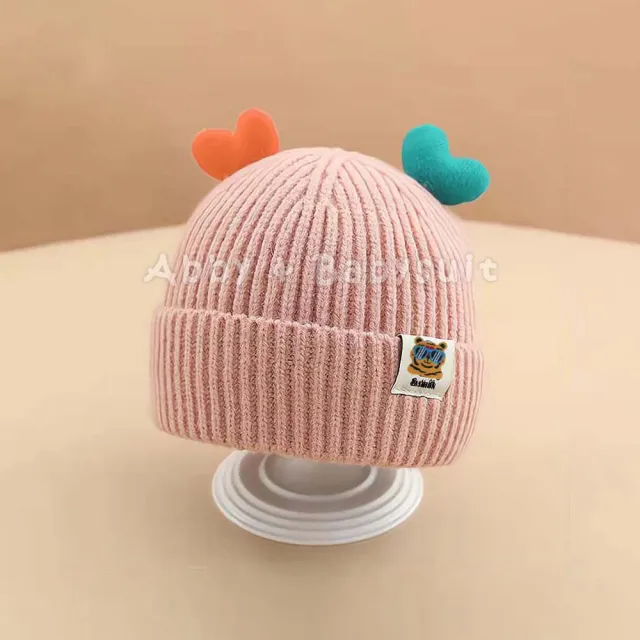 【艾比童裝】寶寶毛帽-愛心加絨內裏保暖毛帽(配件系列 A10-35)