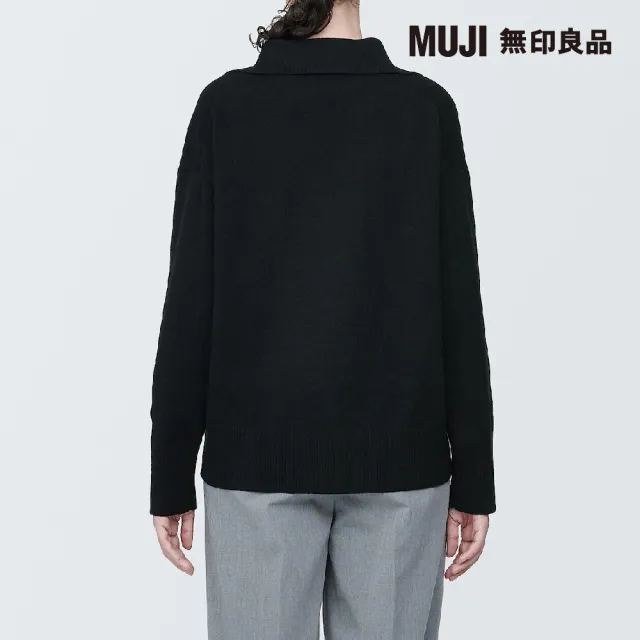 【MUJI 無印良品】女可水洗米蘭諾螺紋開領POLO針織衫(共4色)