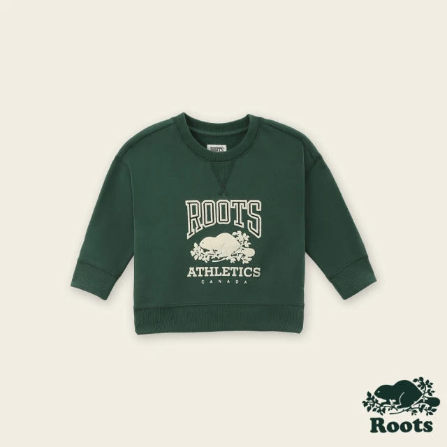 RootsRoots Roots 嬰兒- RBA寬版圓領上衣(深綠色)