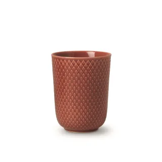 【北歐櫥窗】Lyngby Porcelain Rhombe 菱紋 瓷杯(330ml、赤陶)