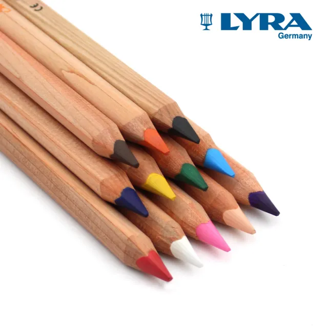 【德國LYRA】三角原木色彩鉛筆17.5cm-36支/筆桶裝