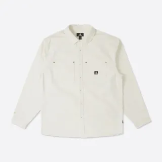 【CONVERSE】ONE STAR WOVEN SHIRT 長袖襯衫 襯衫外套 男 奶白色(10026908-A01)