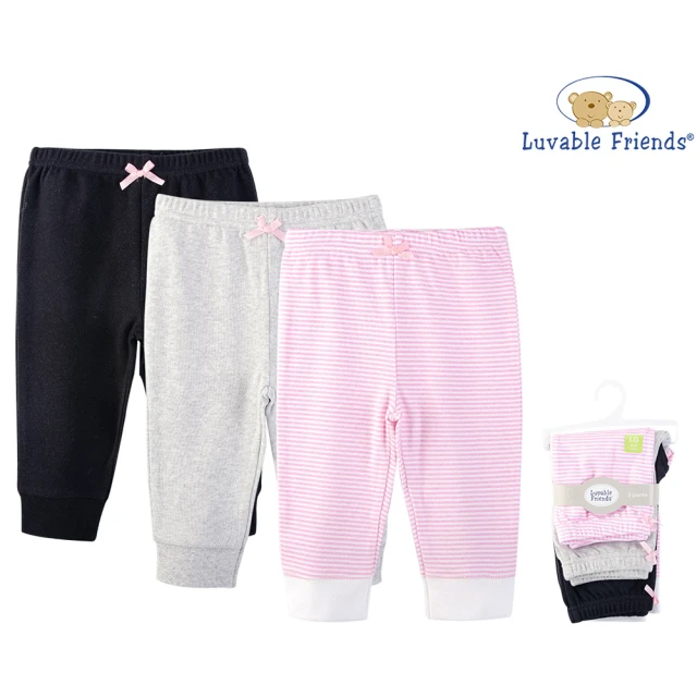 【Luvable Friends 甜蜜寶貝】100%純棉長褲3件組(LF32342)
