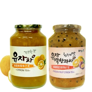【柚和美】韓國蜂蜜柚子/蜂蜜百香果柚子茶沖泡果醬 任選1罐(1kg/罐)