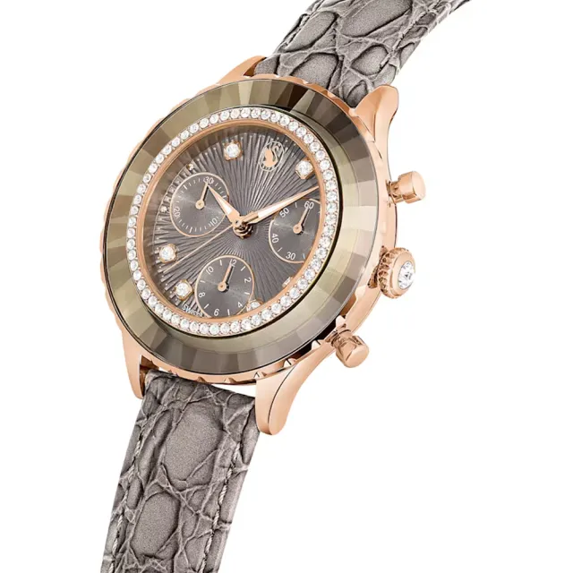 【SWAROVSKI 施華洛世奇】Octea Chrono手錶-可可色37mm 618年中慶(5671153)