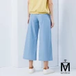 【MYVEGA 麥雪爾】MA涼感鬆緊腰銀釦造型八分寬褲-藍(2024春夏新品)