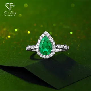 【CF Diamond】女戒 培育祖母綠 1.5克拉《秘境》(雙11 哥倫比亞祖母綠 戒指 女戒 鑽戒 生日 禮物)