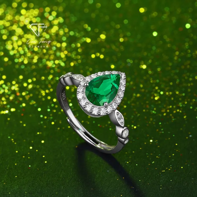 【CF Diamond】女戒 培育祖母綠 1.5克拉《秘境》(雙11 哥倫比亞祖母綠 戒指 女戒 鑽戒 生日 禮物)