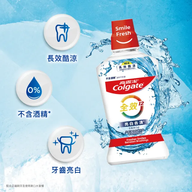 【Colgate 高露潔】全效漱口水500mlX2入(薄荷清新/亮白去漬)