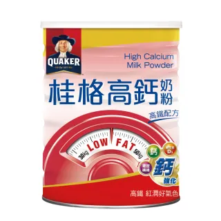 【QUAKER 桂格】高鈣奶粉高鐵配方750gX1罐