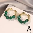 【ANGEL】法式復古綠松石串珠圈圈耳環(2色可選)