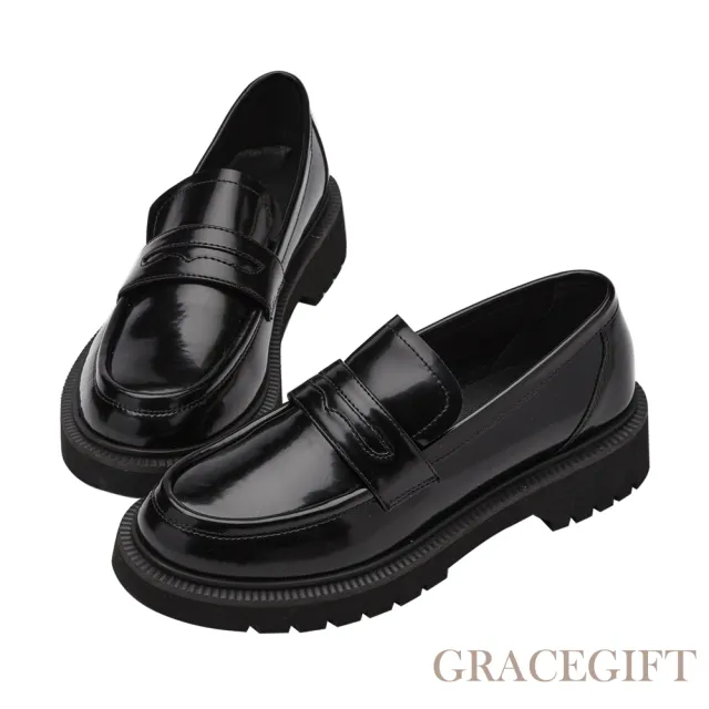 【Grace Gift】圓頭厚底便仕樂福鞋