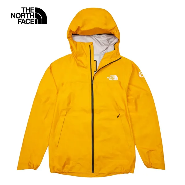 【The North Face】北面男款黃色防水透氣連帽衝鋒衣｜84PR56P