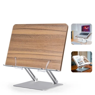 【Ermutek 二木科技】桌上型鋁合金可摺疊式筆電/平板/閱讀書架(DM-014-G)