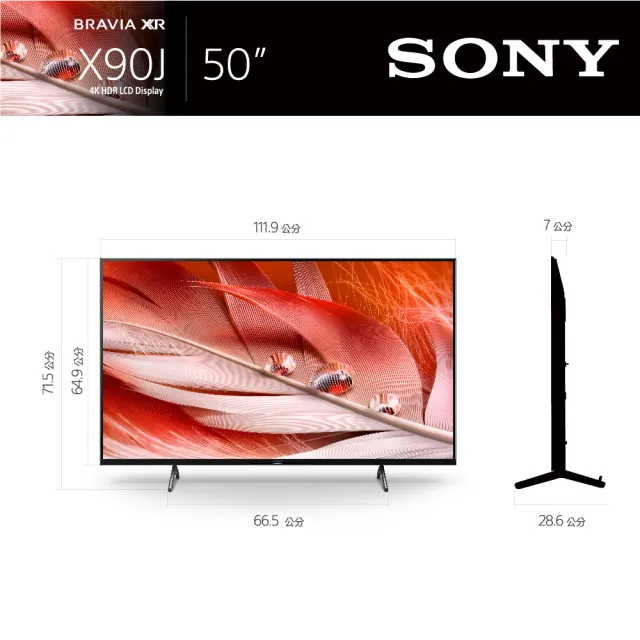 【SONY 索尼】SONY 索尼 BRAVIA 50型 4K Google TV 顯示器(XRM-50X90J)