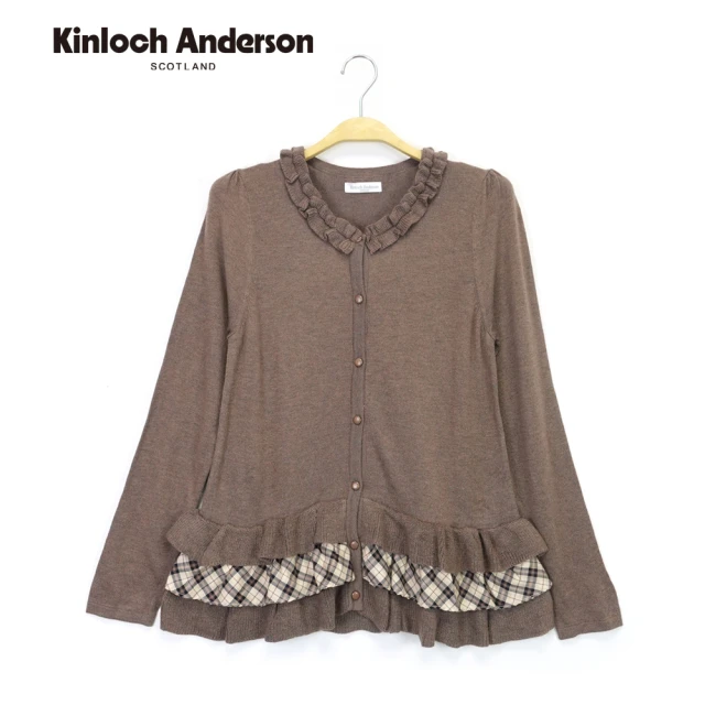 Kinloch AndersonKinloch Anderson 下擺荷葉格紋拼接造型針織上衣 金安德森女裝(KA0375904)