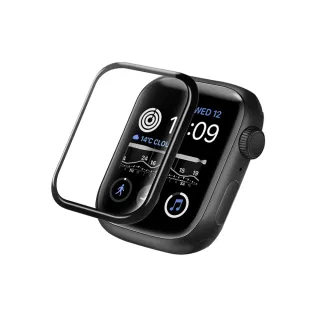 【防刮不碎邊】Apple Watch 保護貼 9/8/7/6/5/4 3D滿版貼膜 40/41/44/45mm 手錶螢幕保護貼(黑框)