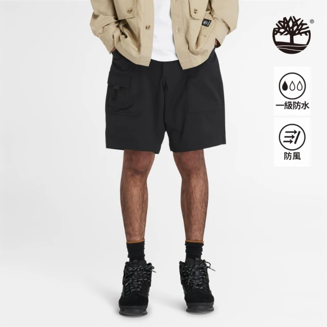 Timberland 男款黑色防潑水寬版短褲(A5SC6001)