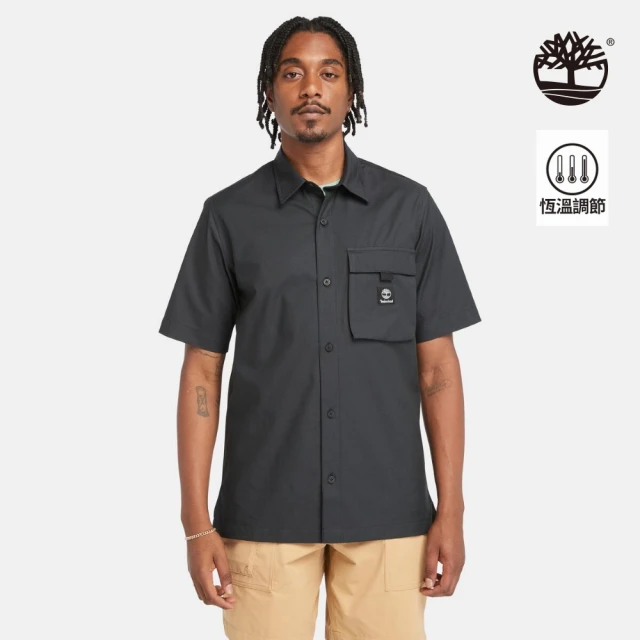 Timberland 中性黑色徽章圖案短袖T恤(A66AQ0