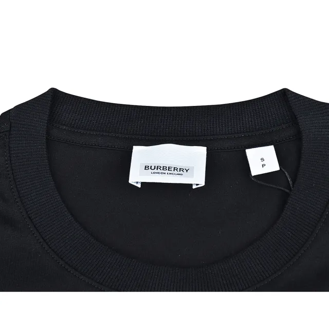 【BURBERRY 巴寶莉】BURBERRY毛巾布字母LOGO純棉寬鬆短袖T恤(男款/黑)